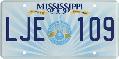 MS license plate LJE109