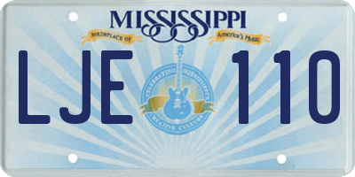 MS license plate LJE110