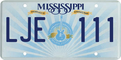MS license plate LJE111
