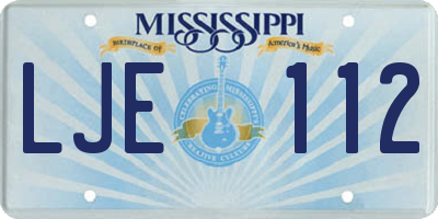 MS license plate LJE112