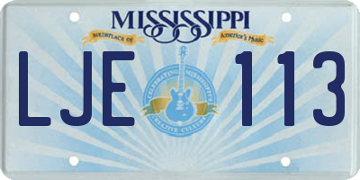 MS license plate LJE113