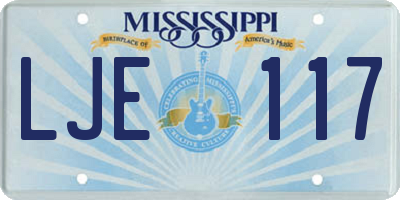 MS license plate LJE117