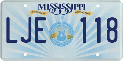 MS license plate LJE118