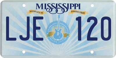 MS license plate LJE120
