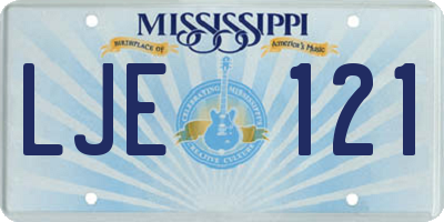 MS license plate LJE121
