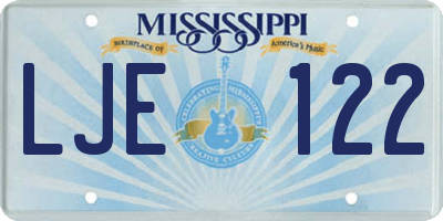 MS license plate LJE122