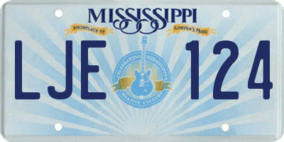 MS license plate LJE124
