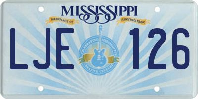 MS license plate LJE126