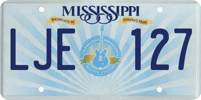MS license plate LJE127