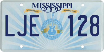MS license plate LJE128