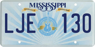 MS license plate LJE130