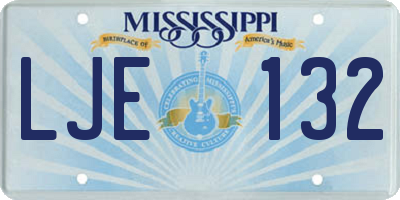 MS license plate LJE132