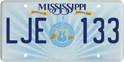 MS license plate LJE133