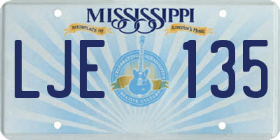 MS license plate LJE135