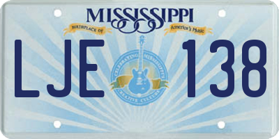 MS license plate LJE138