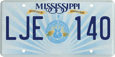 MS license plate LJE140
