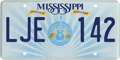 MS license plate LJE142