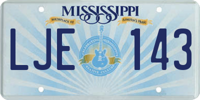 MS license plate LJE143