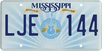 MS license plate LJE144