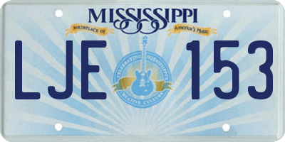 MS license plate LJE153