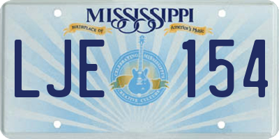 MS license plate LJE154