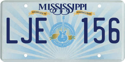 MS license plate LJE156