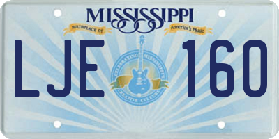MS license plate LJE160
