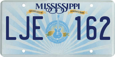 MS license plate LJE162