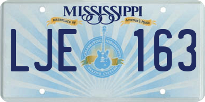 MS license plate LJE163