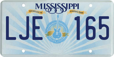 MS license plate LJE165