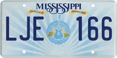 MS license plate LJE166