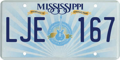 MS license plate LJE167
