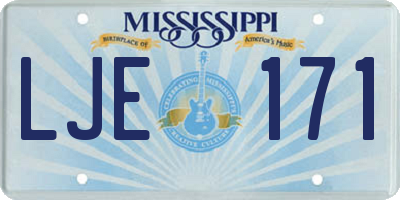 MS license plate LJE171