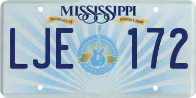 MS license plate LJE172