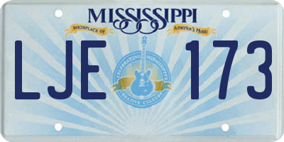 MS license plate LJE173