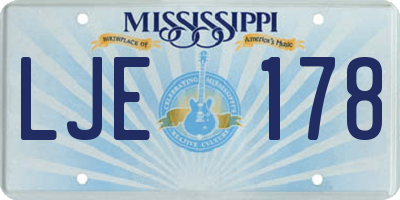 MS license plate LJE178