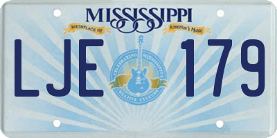 MS license plate LJE179