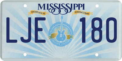MS license plate LJE180