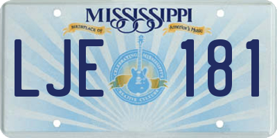 MS license plate LJE181