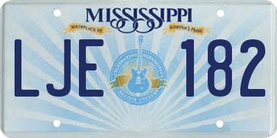 MS license plate LJE182