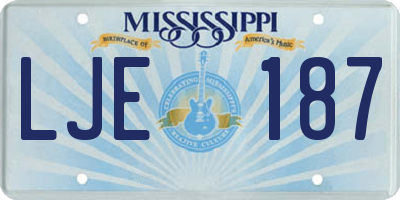 MS license plate LJE187