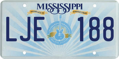 MS license plate LJE188