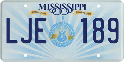 MS license plate LJE189