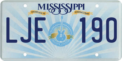 MS license plate LJE190