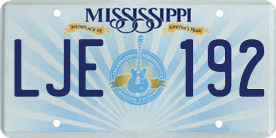 MS license plate LJE192