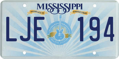 MS license plate LJE194