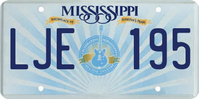 MS license plate LJE195