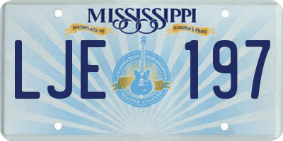 MS license plate LJE197