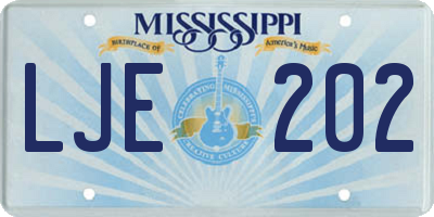 MS license plate LJE202