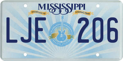 MS license plate LJE206